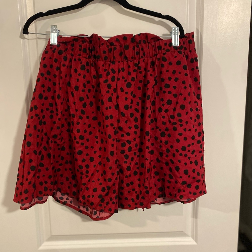 Red and Black Polka Dot Shorts